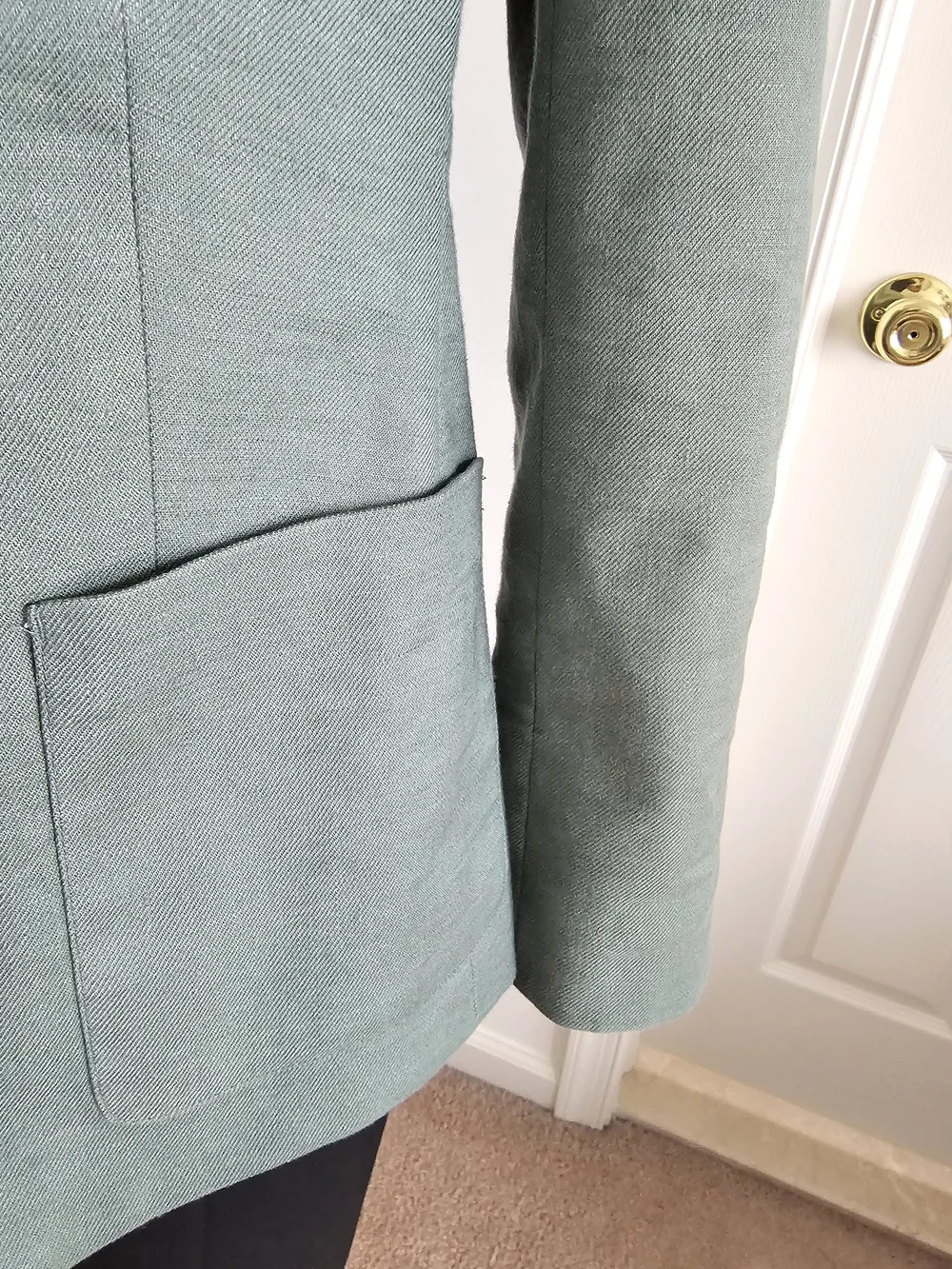 J.Crew Helena Linen Blend Blazer 10P Sage Green Tailored Office Preppy Jacket